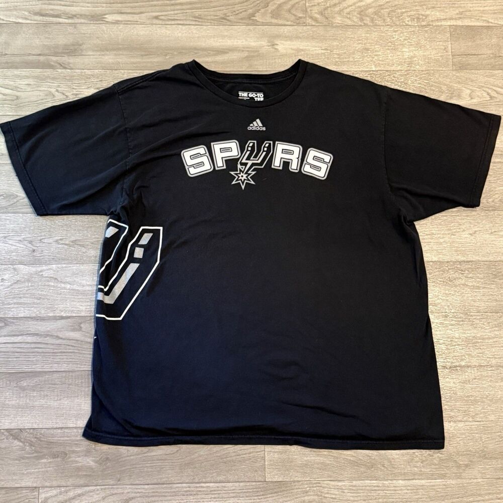 San Antonio Spurs Shirt Mens 2XL Black NBA Basketball Adidas Graphic Tee